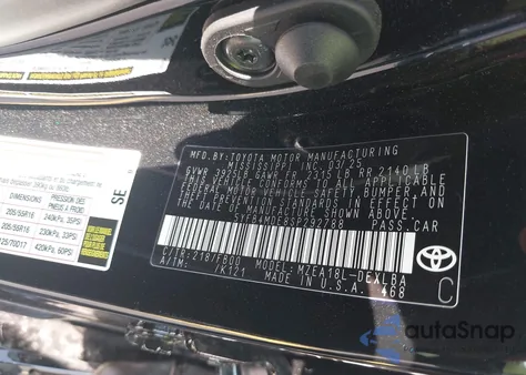 2025 Toyota Corolla Le из США, поврежденный, VIN 5YFB4MDE8SP292788